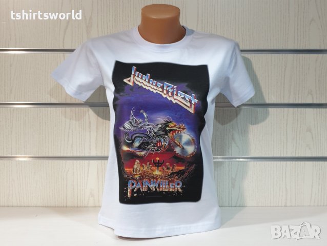 Нова дамска тениска с дигитален печат на музикалната група Judas Priest - Painkiller , снимка 5 - Тениски - 37176575