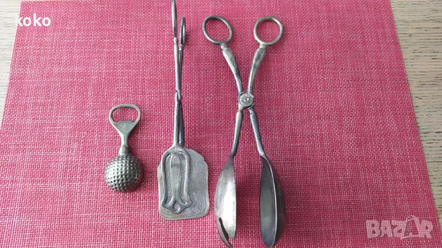 Автентични посребрени лъжица щипка отварачка 