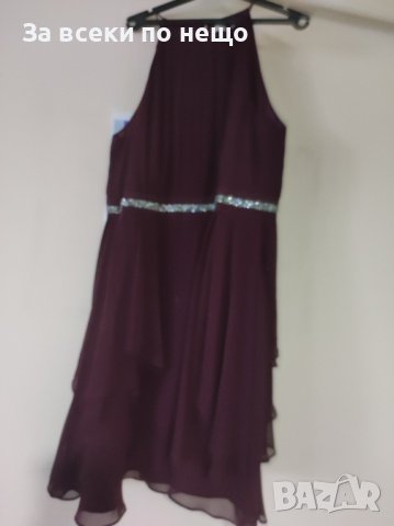 Официална рокля бордо шифон с камъни , снимка 7 - Рокли - 43936559