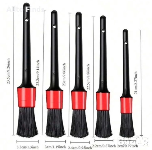 Комплект от 5 броя четки за почистване и детайлинг на автомобил , снимка 3 - Аксесоари и консумативи - 52345877