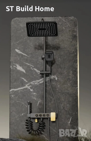 Луксозен комплект от 4 интелигентни душа – Черно & Злато, снимка 2 - Душове - 51694980