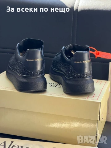 Alexander Mcqueen Дамски Черни Блестящи Маратонки👟Дамски Спортни Обувки Александър Макуин Код E654, снимка 2 - Маратонки - 51069703