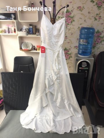 Бяла дълга рокля, снимка 2 - Рокли - 38666742