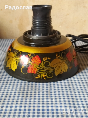 СССР настолна лампа Хохлома, снимка 3 - Настолни лампи - 51596517