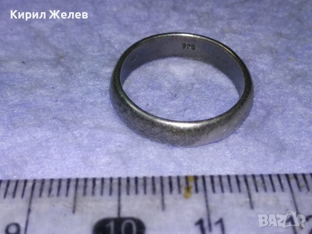 СТАР АНГЛИЙСКИ СРЕБЪРЕН ВИНТИДЖ ПРЪСТЕН ЛАКИРАНО СРЕБРО 925 Тип ХАЛКА РЪЧНА ИЗРАБОТКА 39991, снимка 7 - Пръстени - 43226046