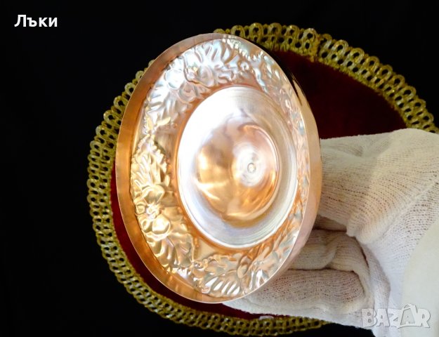 Медна захарница и лъжичник,поставка за прибори., снимка 5 - Антикварни и старинни предмети - 38585739