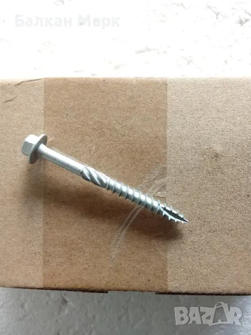 Винт,винтове за дърво 6x65,шестостенна глава,TORX,шайба,връх 17, цинк-ламелно покр., торнадо 75бр, снимка 3 - Строителни материали - 50364574