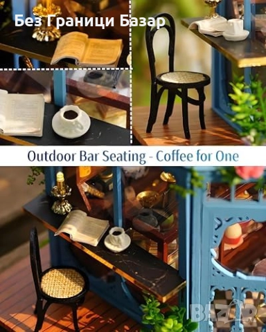 Нова DIY Мини куклена къща за сглобяване с мебели, светлини и музика, снимка 6 - Други - 51590540