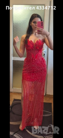 Червена Абитуриентска рокла, снимка 5 - Рокли - 53443509