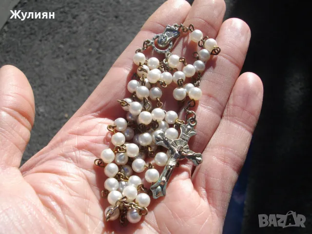 СТАРА МОЛИТВЕНА БРОЕНИЦА ПЕРЛИ, снимка 3 - Антикварни и старинни предмети - 48389039