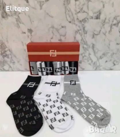 унисекс дълги чорапи в кутия от 6 чифта fendi 