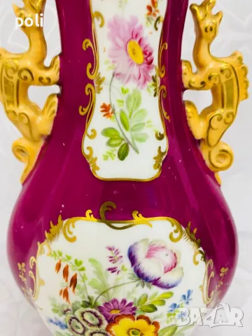 антикварна порцеланова ваза , снимка 4 - Вази - 48716974