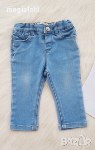 Бебешки дънки Zara и блузка 3-6 месеца, снимка 5 - Панталони и долнища за бебе - 36983073