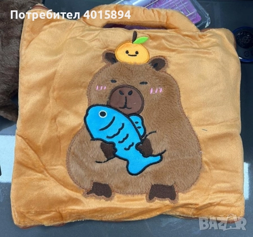 Мека капибара възглавничка 2-в-1 – играчка и одеяло за гушкане, снимка 4 - Плюшени играчки - 51623605