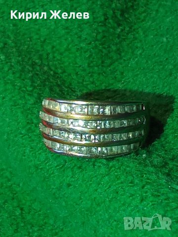 Стар СКЪПОЦЕНЕН СРЕБЪРЕН ВИНТИДЖ АРТ ПРЪСТЕН НИКЕЛИРАНО СРЕБРО 925 ПРОБА с ФАСЕТИРАНИ КРИСТАЛИ 40600, снимка 2 - Пръстени - 42599953