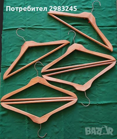 Комплект от 6 броя дървени декорирани закачалки за дрехи , снимка 5 - Други - 43552762