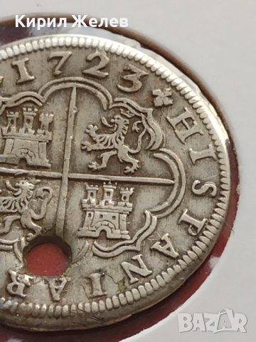 Сребърна монета 2 реала 1723г. Филип пети Мадрид Испания 12204, снимка 11 - Нумизматика и бонистика - 42987513