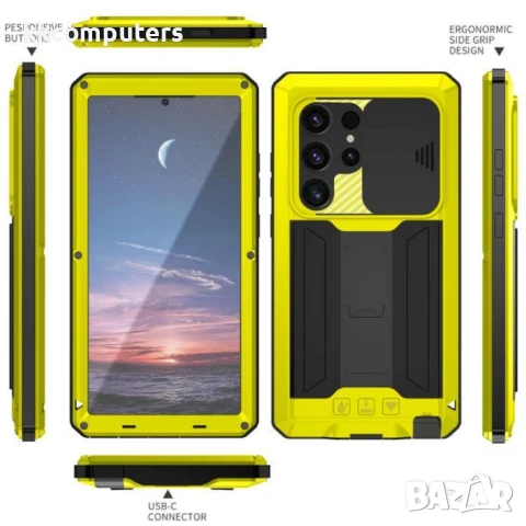 Samsung Galaxy S25 Ultra R-JUST Удароустойчив/Водоустойчив Калъф и Протектор, снимка 3 - Калъфи, кейсове - 51418438