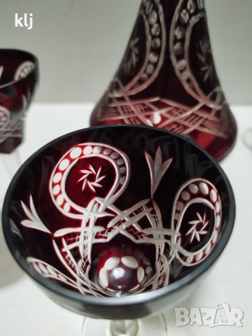 Кристални чаши с графа цветен червен кристал , снимка 9 - Колекции - 44018929