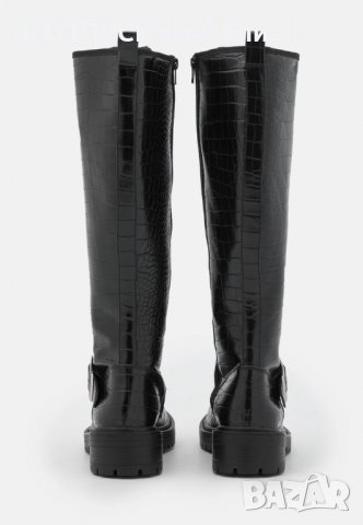 Ефектни високи кожени кубинки до коляното 42 тип крокодилска кожа еко, снимка 4 - Дамски ботуши - 39724907