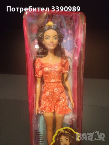 Barbie Fashionistas 182 Кукла Барби Фешънистас 182 с дълга коса и оранжева рокля, снимка 4 - Кукли - 38792284
