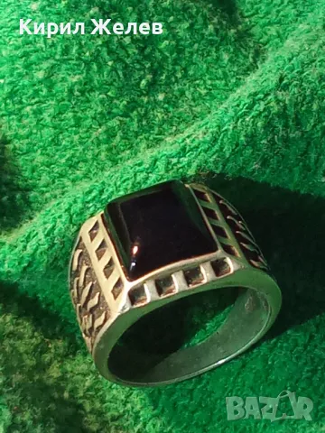 СТИЛНО ОРНАМЕНТИРАН СКЪПОЦЕНЕН СРЕБЪРЕН ПРЪСТЕН ЛАКИРАНО СРЕБРО 925 с ШЛИФОВАН ЧЕРЕН ОНИКС 49305, снимка 14 - Пръстени - 49366063