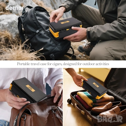 Пътен хумидор за 5 пури (50RG), преносим комплект с нож, стойка, хигрометър и овлажнител, снимка 6 - Други стоки за дома - 52735604