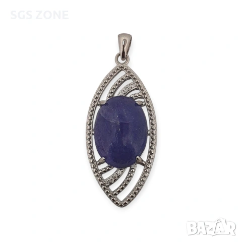 Сребърна висулка с лунен камък, танзанит или розов опал, снимка 10 - Колиета, медальони, синджири - 51746731