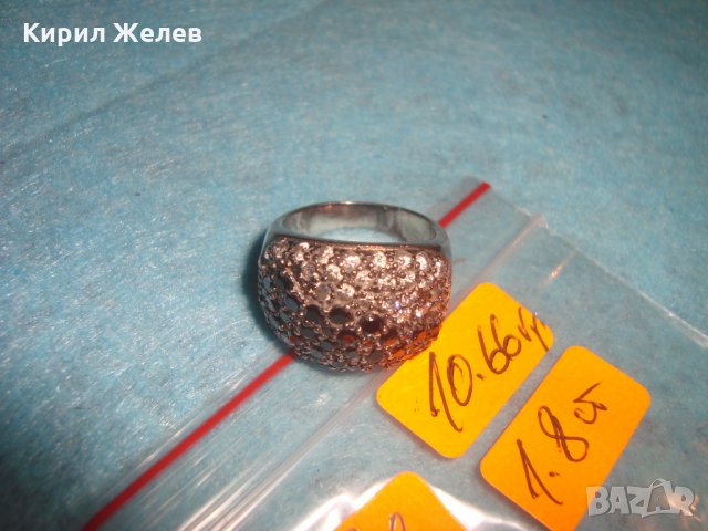 СТАР СРЕБЪРЕН СКЪПОЦЕНЕН АРТ ПРЪСТЕН с МАРКАЗИТИ и ЦИРКОНИ ЛАКИРАНО ОКСИДИРАНО СРЕБРО 26240, снимка 6 - Пръстени - 34646999