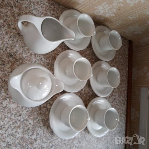 Сервиз за кафе бял Български, снимка 2 - Сервизи - 43253335