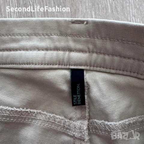 Дамски панталон Stile Benetton с цип до глезена размер W28 М памук/еластан, снимка 6 - Панталони - 53109630