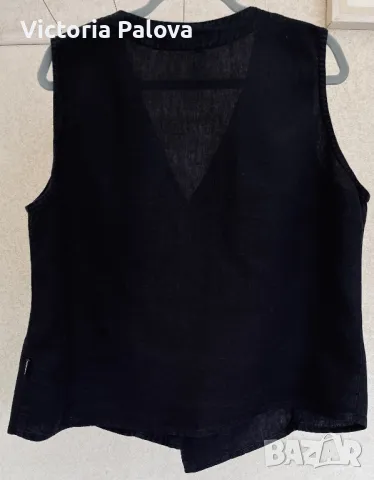 Стилен елек DEERBERG  груб лен plus size , снимка 6 - Елеци - 49901899