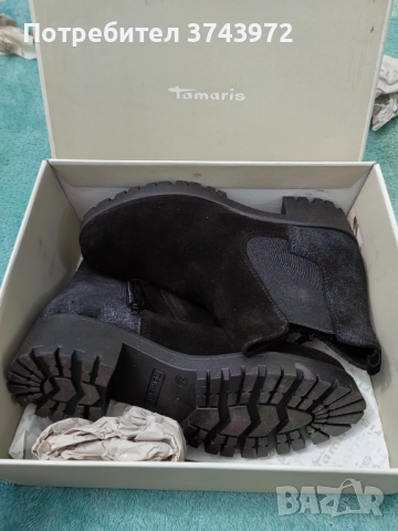 Tamaris - велурени боти, снимка 3 - Дамски боти - 52629977
