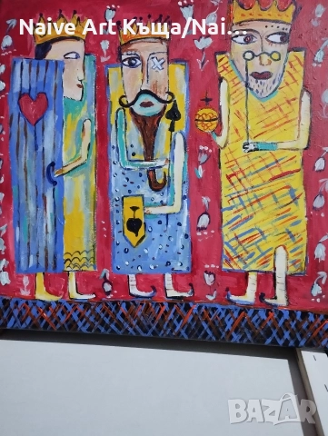 Картина платно маслени бои акрилни бои размер 42/42, снимка 2 - Картини - 52790640