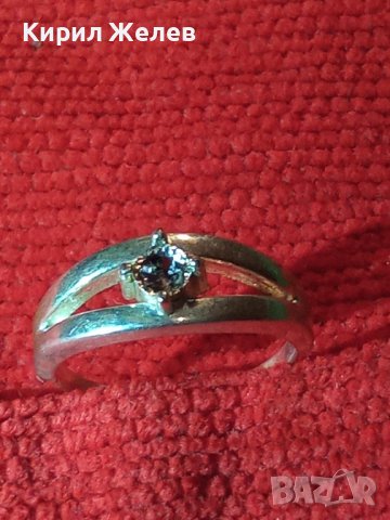 СТАР ПОСРЕБРЕН или СРЕБЪРЕН МАРКОВ РЕТРО АРТ ДЕКО ПРЪСТЕН с ПРЕКРАСЕН ИСКРЯЩ ФАСЕТИРАН ЦИРКОН 28748