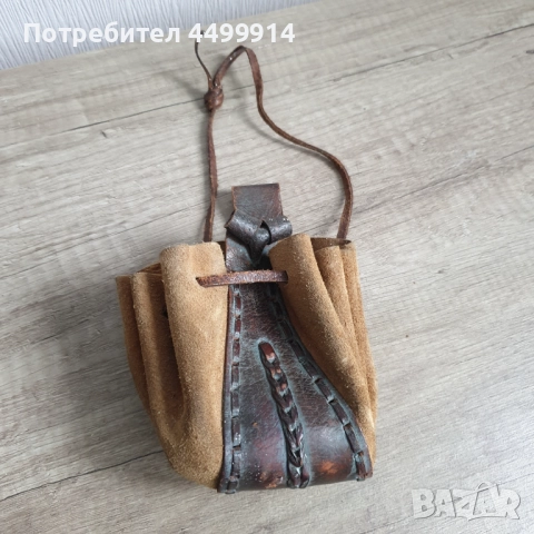 Стара кесия от естествена кожа, снимка 5 - Антикварни и старинни предмети - 52423089