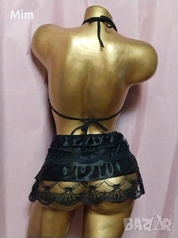 S Черна дантелена нощница , снимка 6 - Нощници - 53253342