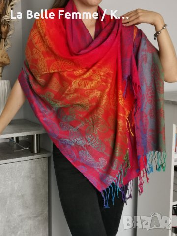 Дамски шал от пашмина, снимка 8 - Шалове - 37343787