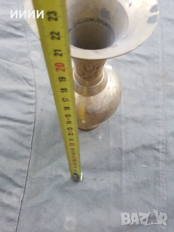 Ваза месингова, снимка 3 - Антикварни и старинни предмети - 53190579