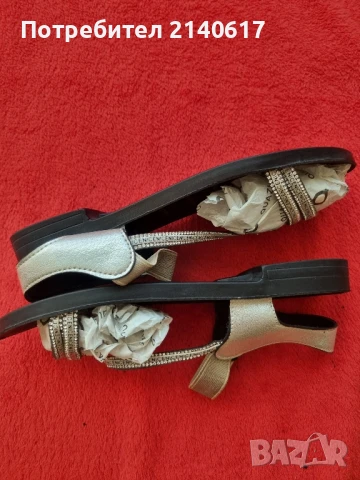 Златисти сандали Tendenz N: 38, снимка 2 - Сандали - 50937191