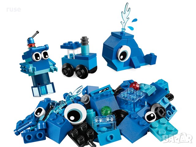 НОВИ! LEGO® Classic 11006 Творчески сини тухлички кит влакче робот, снимка 3 - Конструктори - 40663654