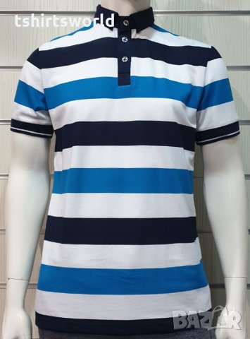 Нова мъжка моряшка блуза тип Lacoste, райе, копчета, пике, снимка 11 - Ризи - 32629301