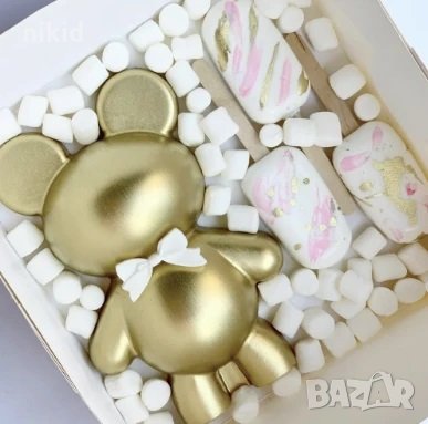 3D голямо мече силиконов молд шоколадово шоколадова изненада чупене черупка пълнене шоколад торта , снимка 4 - Форми - 35109469