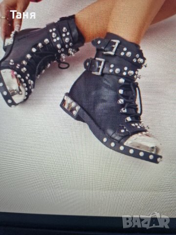 Боти с капзи от еко кожа по модел на Alexander Mqeen, снимка 5 - Дамски боти - 44070348