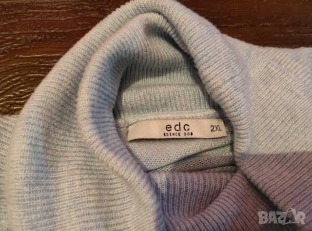 Мъжко поло edc by Espirit - небесносиньо, снимка 5 - Пуловери - 53291395