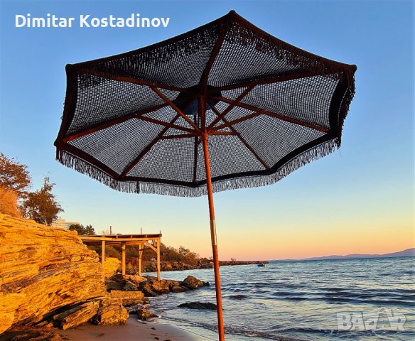 Плетени памучни чадъри за градина, плаж, ресторант или бийч бар, снимка 2 - Градински мебели, декорация  - 43956559