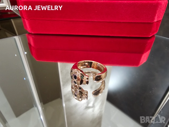 CARTIER Panthere de Cartier Rose Gold Black Дамски Пръстен, снимка 4 - Пръстени - 52821406