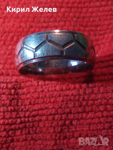 СРЕБЪРНА ФУТБОЛНО ОРНАМЕНТИРАНА ХАЛКА ПРЪСТЕН ОКСИДИРАНО ВИСОКА ПРОБА СРЕБРО РЪЧНА ИЗРАБОТКА 25830, снимка 14 - Пръстени - 35825874