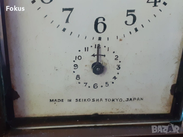 Часовник жокер настолен будилник - Seikosha Tokyo Japan, снимка 2 - Антикварни и старинни предмети - 53277106