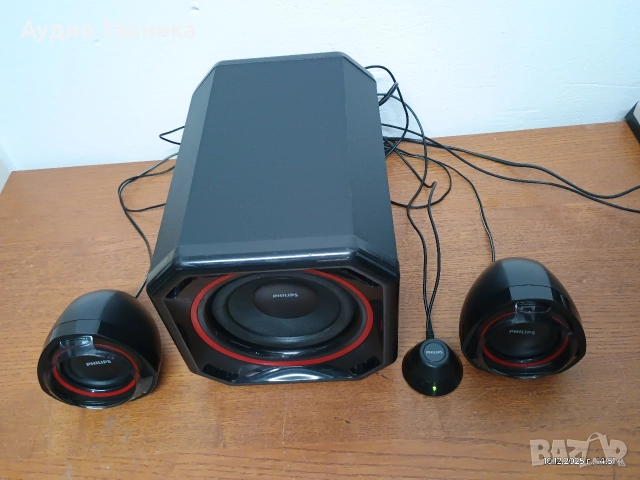 Аудио система 2.1 буферче с колонки PHILIPS. Изпращам видео. , снимка 7 - Аудиосистеми - 52730530